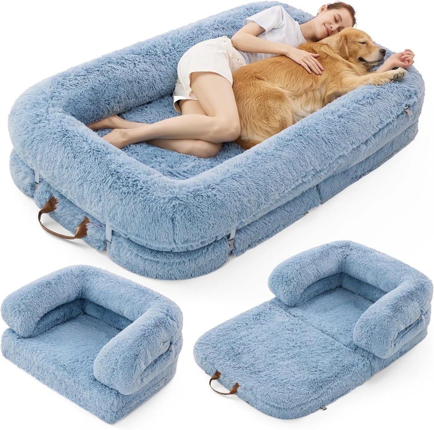 3-in-1 Flexible Oversized Dog Bed for Adults
