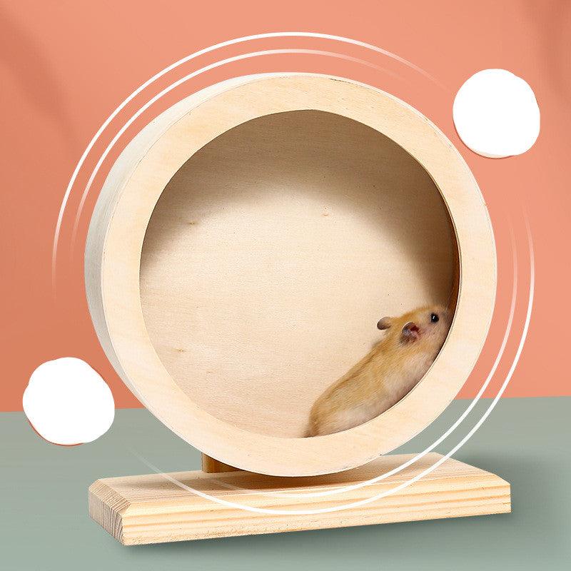 Golden Silk Bear Hamster Running Wheel With Silent Cork Mat